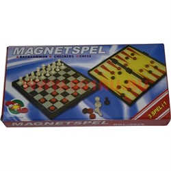 Шахматы нарды 3-в-1 магнитные 24х24 см 72 шт/кор - фото 97017
