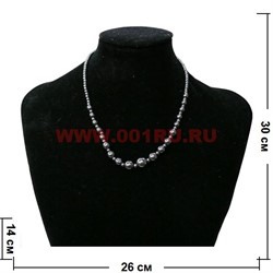 Бусы из гематита на убывание (через бусинку) - фото 97315