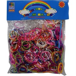 Набор разноцветных резиночек (12упХ600 шт) для браслетов Loom Bands, цена за 12 упаковок - фото 97662