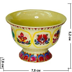 Чаша буддийская для подношений цветная, цена за уп 8 шт (с узорами) - фото 97764
