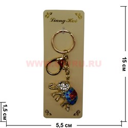 Брелок со стразами "Слон" с карабином - фото 97778