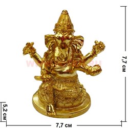 Нэцке, Ганеша под золото 7,7 см - фото 98451