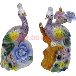 Павлины из фарфора цветные, цена за пару (TS-560) - фото 98762