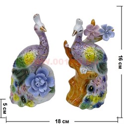 Павлины из фарфора цветные, цена за пару (TS-560) - фото 98763