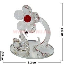 Лебедь с цветком из стекла (8,5 см высота) - фото 98863