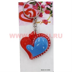 Брелок "Сердце цветное" (DLK-06) из полистоуна, цена за 120 штук - фото 99085