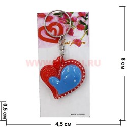 Брелок "Сердце цветное" (DLK-06) из полистоуна, цена за 120 штук - фото 99087