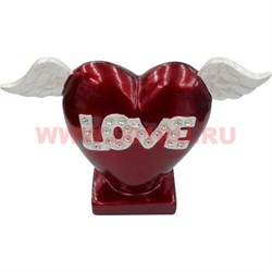 Сердце Love на подставке с крыльями (DL-32) цена за 32 штуки - фото 99137