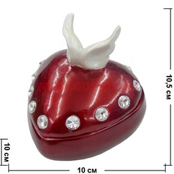 Сердце шкатулка со стразами (SK-22) цена за 48 штук - фото 99151