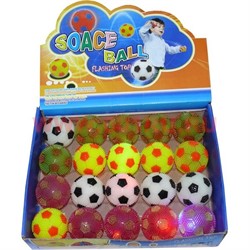 Мячик светящийся "футбол", цена за 24 шт - фото 99271