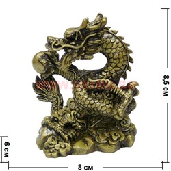 Нецке фигурка дракона с жемчужиной 8,5 см - фото 99645