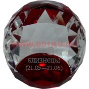 Кристалл «Шар» граненный с гороскопом красный