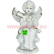 Ангелочек (KL-1290) фарфоровый 13,5 см с жемчужиной 72 шт/кор