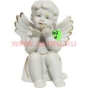 Ангелочек (KL-1202) фарфоровый 13 см с жемчужиной 48 шт/кор