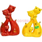 Кошачья семья (KL-1239) два цвета 15 см высота 96 шт/кор