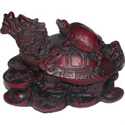 Черепаха-дракон с маленькой черепахой из красного полистоуна (G200-7)