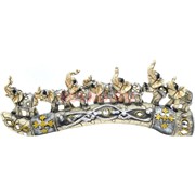 7 слонов на мосту 35 см (KL-1062) из полистоуна