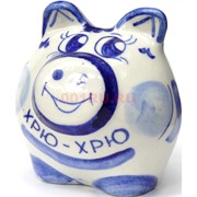 Свинка гжель копилка керамика 9,5 см высота