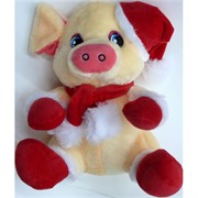 Свинка мягкая игрушка (Pig-35) в колпаке символ года 12 шт/уп