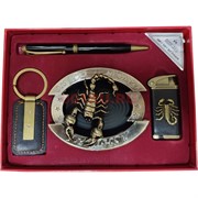 Набор подарочный Moongrass «зажигалка, пепельница скорпион, ручка, брелок»
