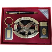 Набор подарочный Moongrass «зажигалка, пепельница орел, ручка, брелок»