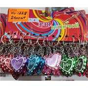 Брелок (KL-1228) сердце Love разноцветное 120 шт/уп