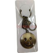 Брелок металлический «смайлик» под бронзу