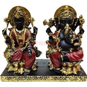 Лакшми и Ганеша 14 см из полистоуна 2 цвета