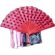 Веер в горошек 12 шт/уп (цвета в ассортименте)