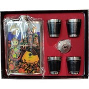 Набор подарочный Матрешка «фляга 9 унций + 4 стаканчика»