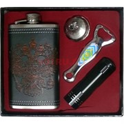 Набор малый «Фляга 6 oz, фонарик, открывашка»