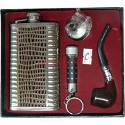 Набор малый «Фляга 6 oz, трубка, фонарик»