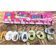 Брелок с собачками овальный в ассортименте 12 шт/уп