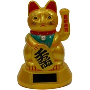 Кот Манеки-Неко на солнечных и обычных батарейках