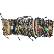 Браслет кожаный (MY-42) часы циферблат 12 шт/уп