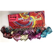 Брелок (KL-1235) сердце разноцветное ребристое пластмасса 120 шт/уп