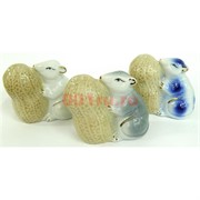 Фарфоровая статуэтка крыса с арахисом (KL-1505) символ 2020 года