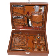 Набор большой «3 фляги, зажигалка, портсигар, штопор и стаканчики»