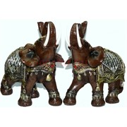 Фигурка из полистоуна коричневая «Слон с бивнями» 25 см