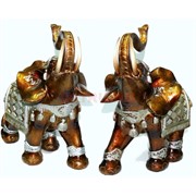 Фигурка из полистоуна светло-коричневая «Слон с клыками» 25 см