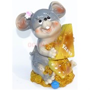 Фигурка из полистоуна (KL-1547) крыса с сыром символ 2020 года