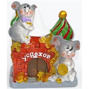Фигурка из полистоуна (KL-1546) крысы с монетами символ 2020 года
