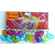 Брелок (KL-1217) сердце пластик разноцветное 120 шт/уп