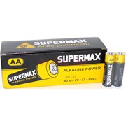 Батарейки 40 шт алкалиновые Supermax АА пальчиковые