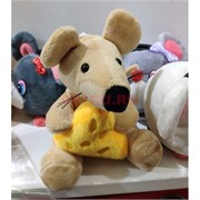 Игрушка мягкая (KL-1665) крыса символ года с сыром