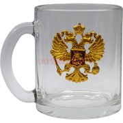 Чашка с ручкой «орел герб России» стеклянная