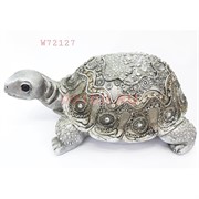 Фигурка черепаха (W72127) полистоун серебро 16 см
