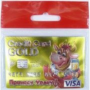 Магнит из ПВХ кредитная карта Принесу удачу Бык символ 2021 года