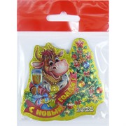 Магнит из ПВХ С Новым годом Бык Символ 2021 года