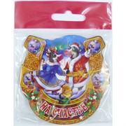 Магнит деревянный На счастье Быки на льду Символ 2021 года